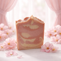 Handmade amber rose cold process artisan soap bar with beef tallow, shea butter and kaolin clay by Natural Misfit Soap Studio
