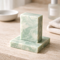 Handmade cucumber mint cold process soap bar with green clay, kaolin clay and avocado oil by Natural Misfit Soap Studio"